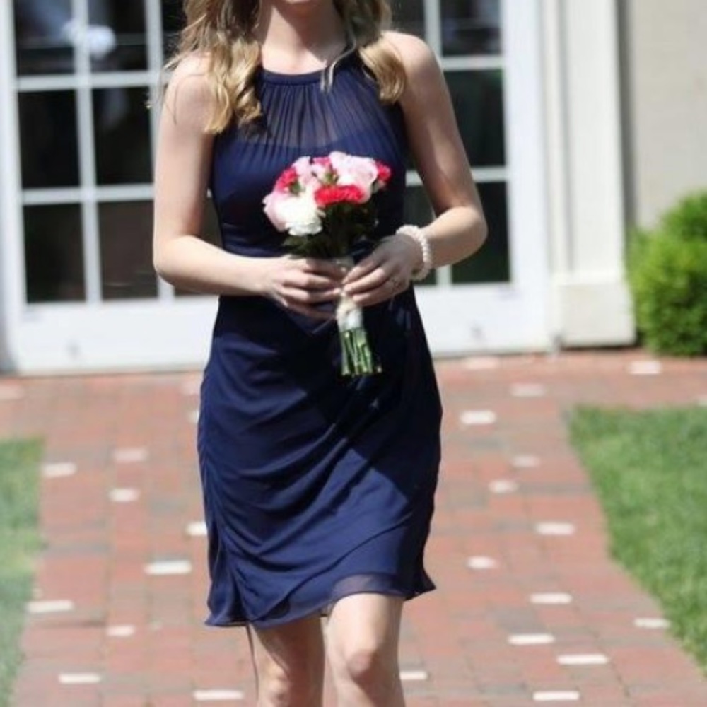 David’s Bridal Marine Blue Dress